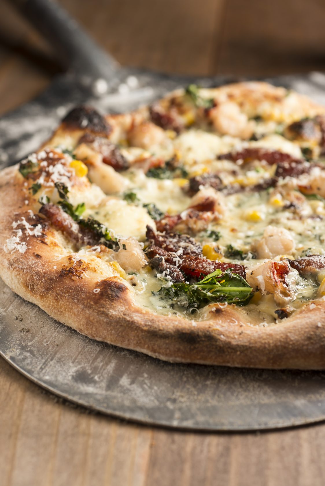 Garlic Spinach Bacon Pizza - Field